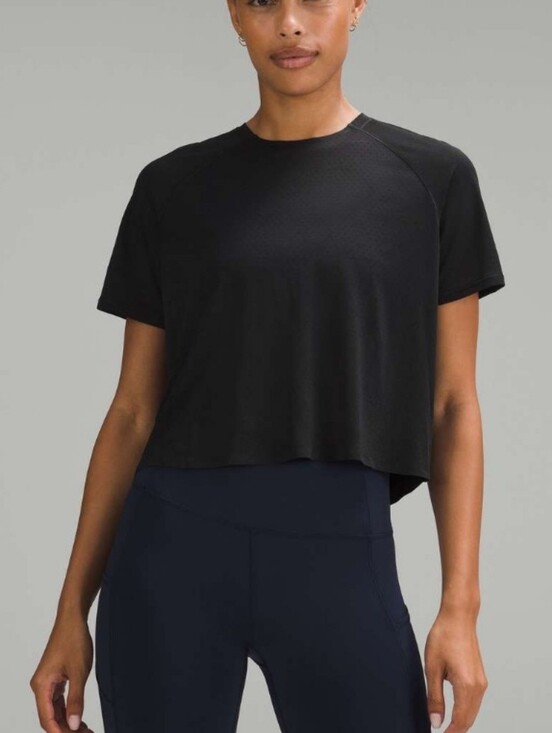 lululemon athletica Tops - Lululemon Black Fast And Free Race Length Cropped Top, SIZE S, See Description